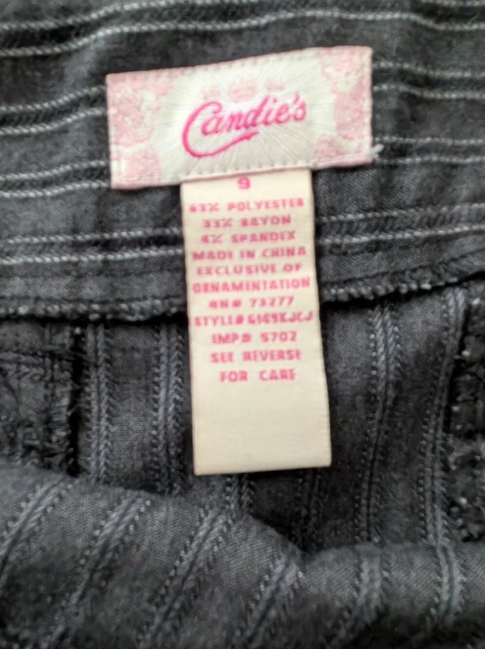 Candie's Gray Pinstriped Pencil Skirt